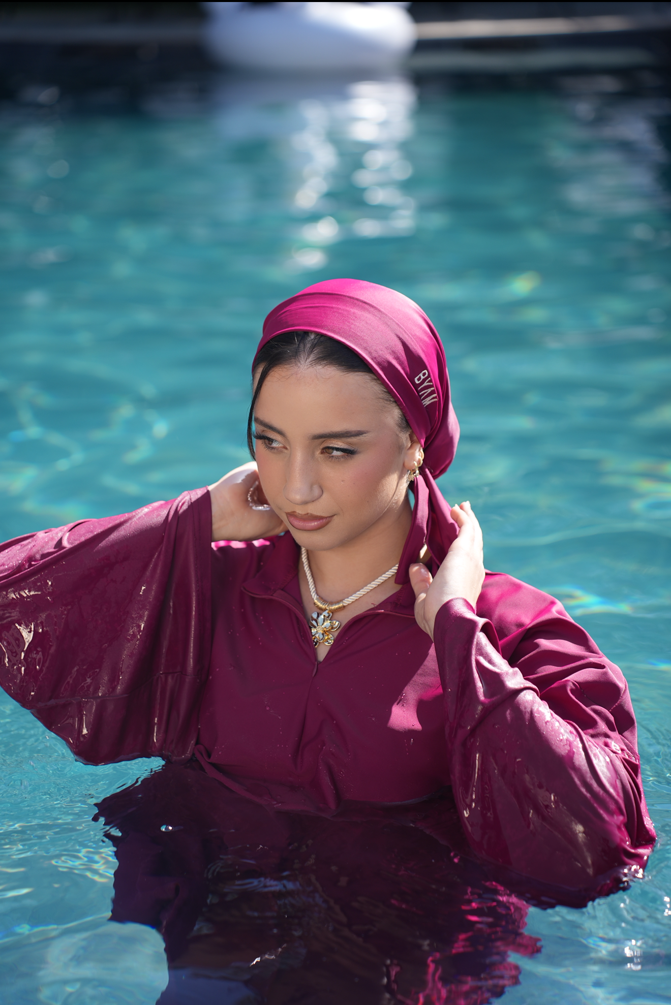 Turban Burkini - Framboise