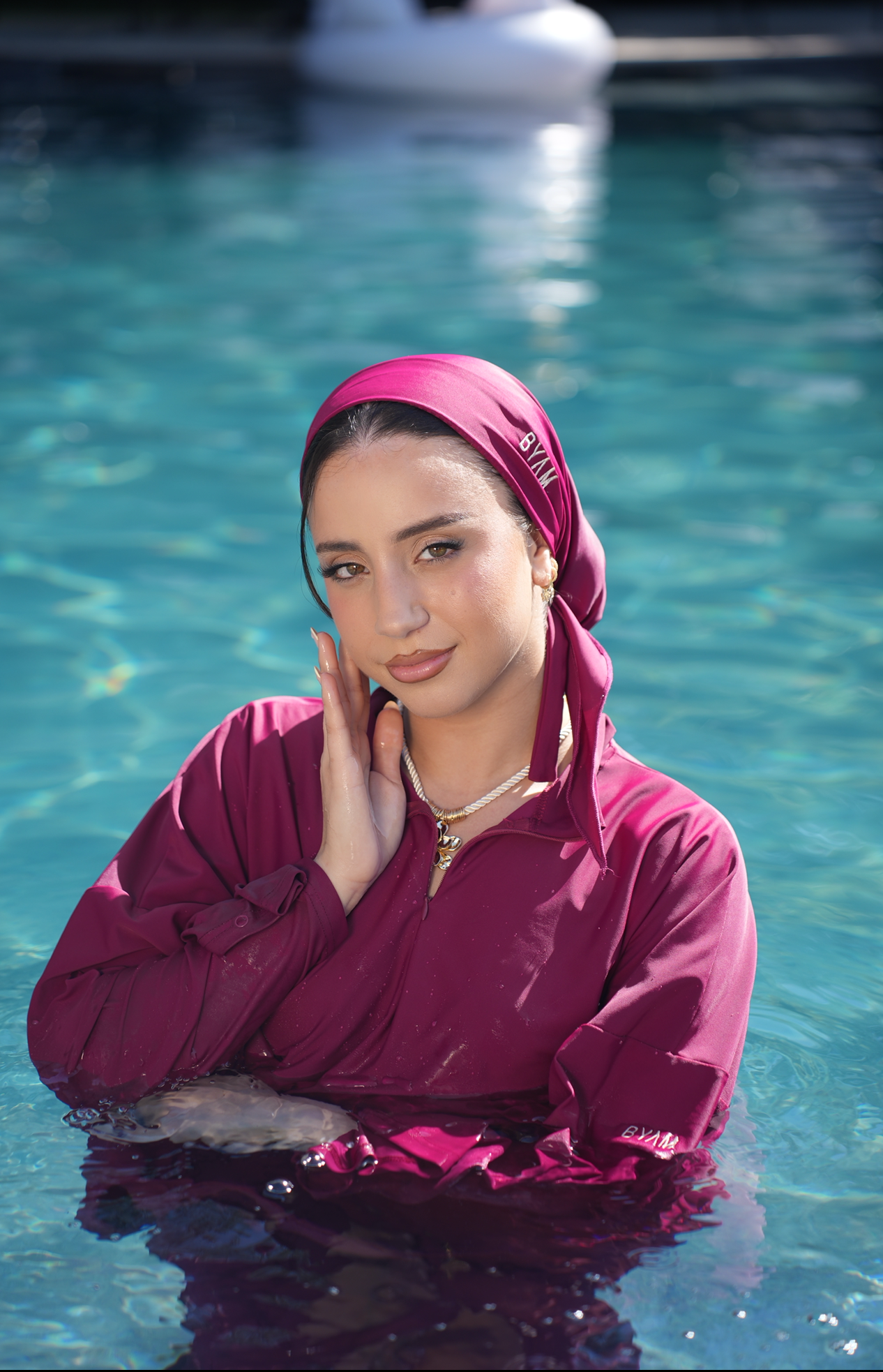 Turban Burkini - Framboise
